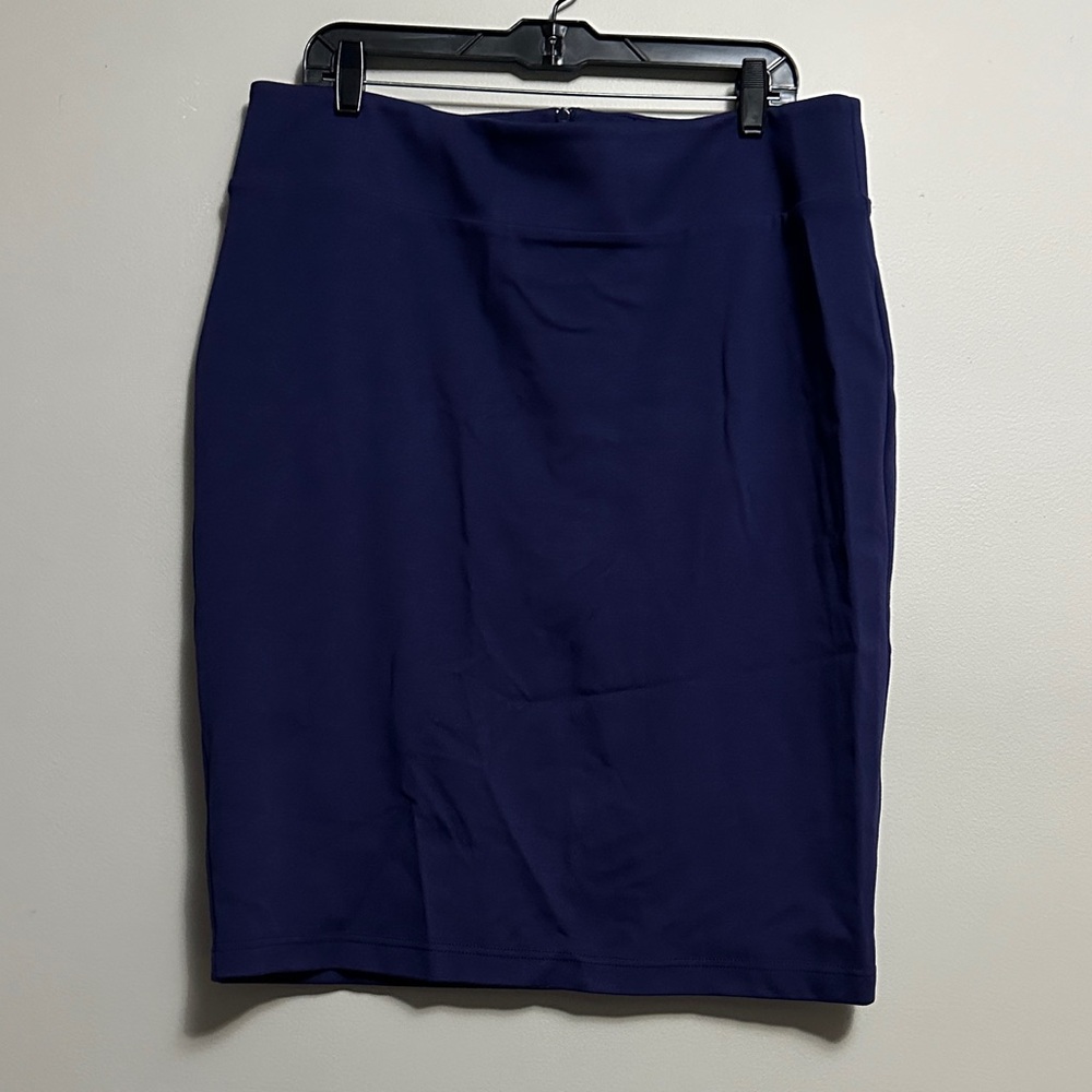 Betabrand Classic Purple Navy Pencil Skirt XXL